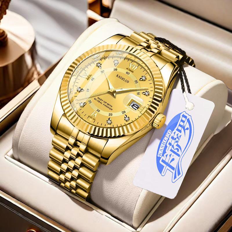 New In Stock Men's Non-Mechanical Quartz Log Watch Fashion Casual Luminous High-End High-Value Foreign Trade Wholesale