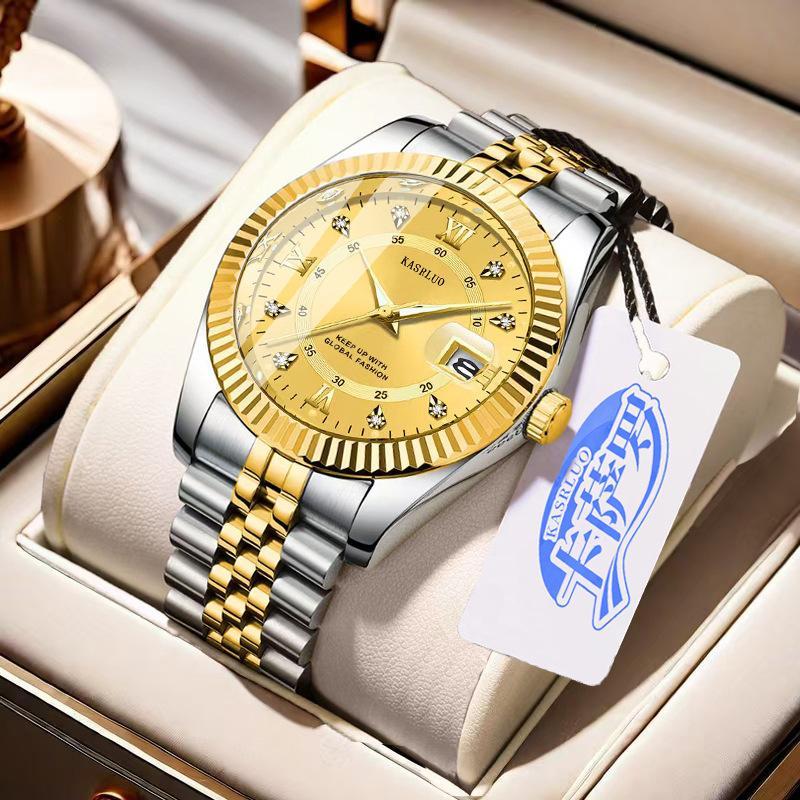New In Stock Men's Non-Mechanical Quartz Log Watch Fashion Casual Luminous High-End High-Value Foreign Trade Wholesale