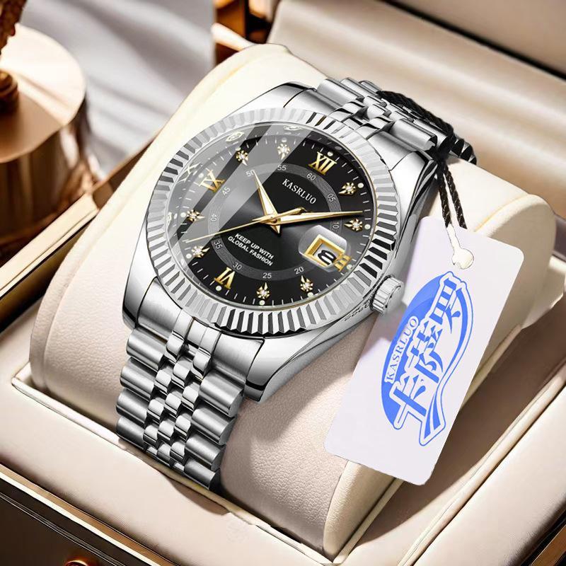 New In Stock Men's Non-Mechanical Quartz Log Watch Fashion Casual Luminous High-End High-Value Foreign Trade Wholesale
