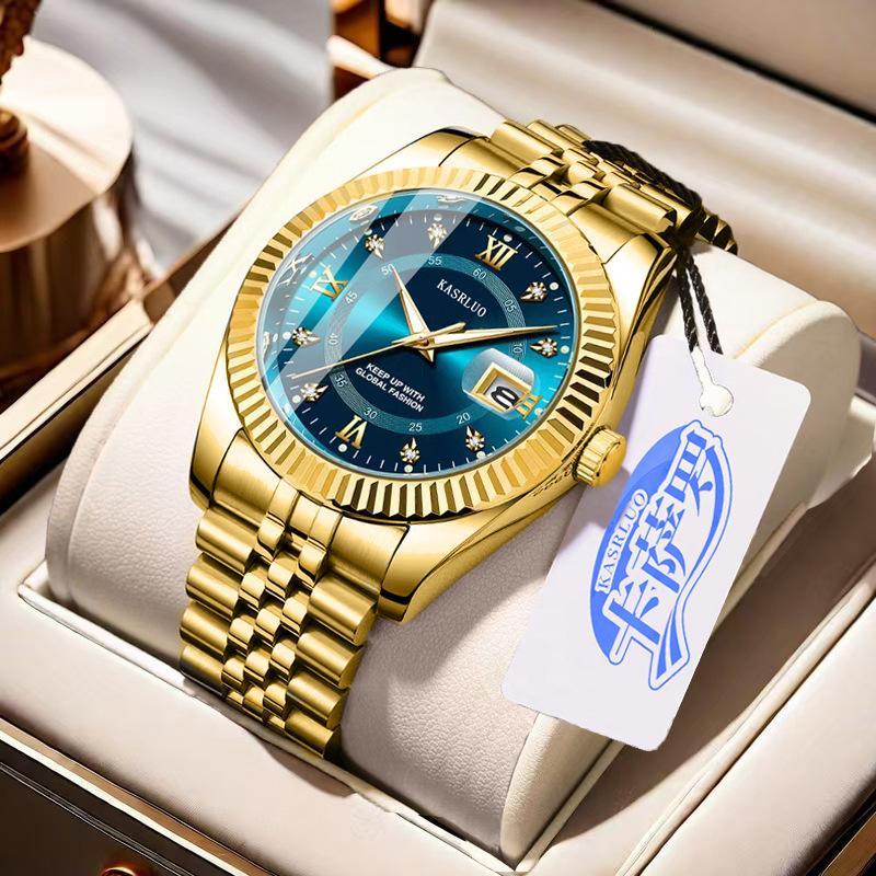 New In Stock Men's Non-Mechanical Quartz Log Watch Fashion Casual Luminous High-End High-Value Foreign Trade Wholesale
