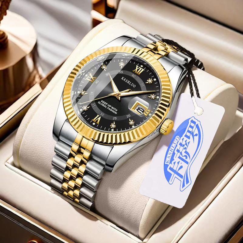New In Stock Men's Non-Mechanical Quartz Log Watch Fashion Casual Luminous High-End High-Value Foreign Trade Wholesale