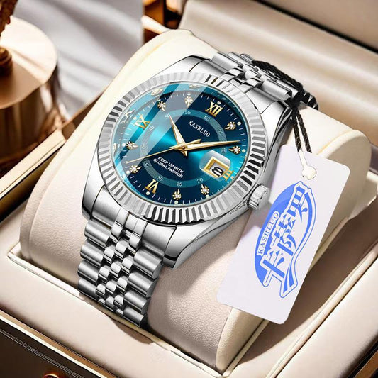 New In Stock Men's Non-Mechanical Quartz Log Watch Fashion Casual Luminous High-End High-Value Foreign Trade Wholesale